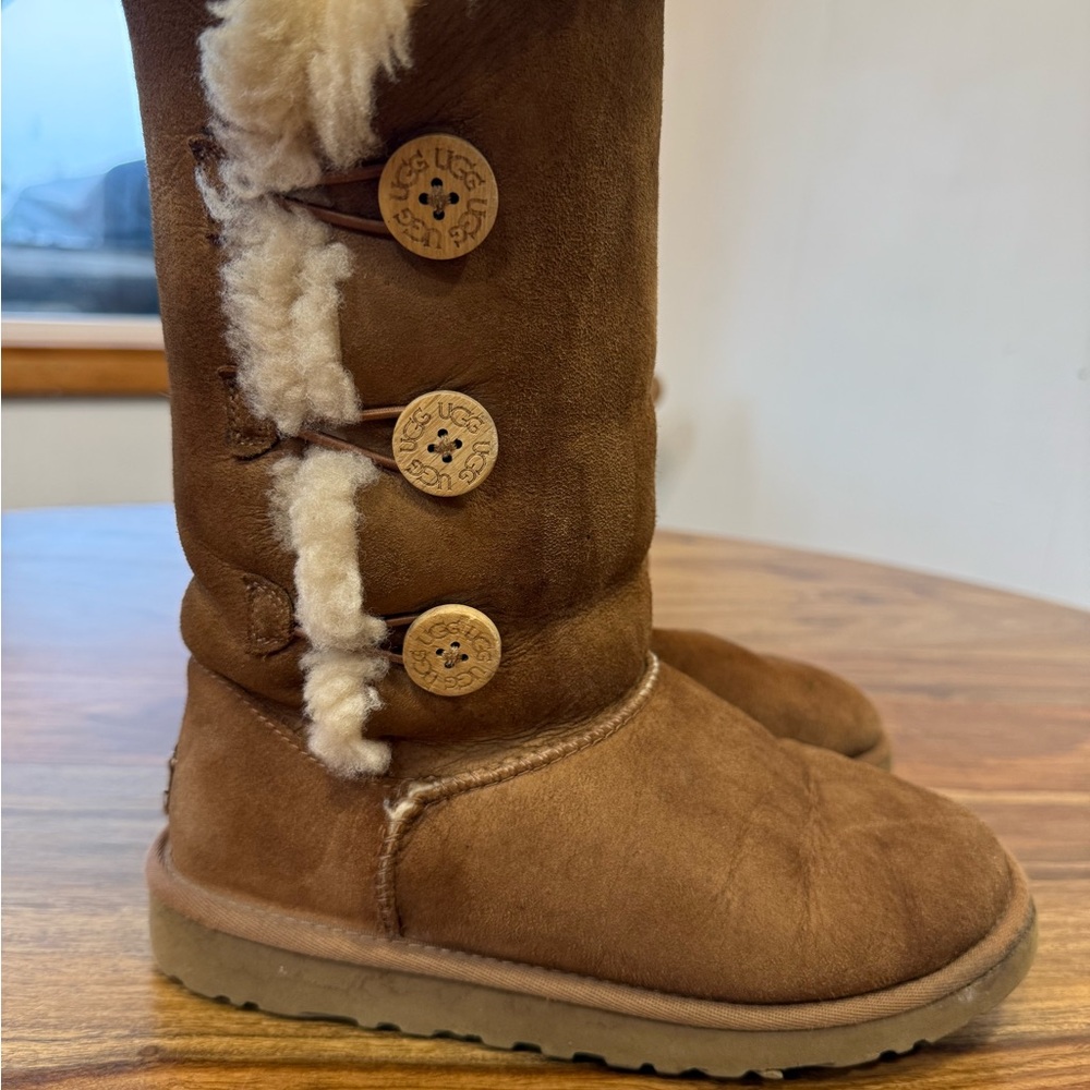 UGG Women's Tan Shearling Button Boots